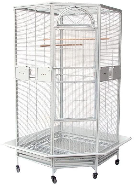 Seny Corner Bird Cage for Cockatiel Parakeet Budgies Parrot White