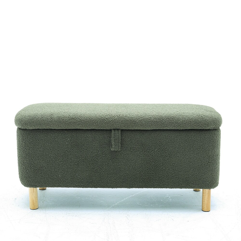 Shoe Storage Bench Entryway Bench w/ Padded Seat Cushion  Dark Green