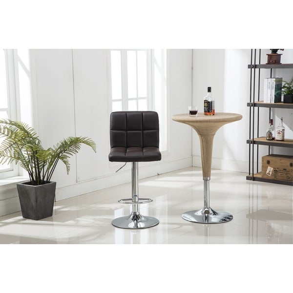 GTU Furniture Counter Height Modern Square PU Leather Adjustable Swivel Bar Stools (Set of 2)