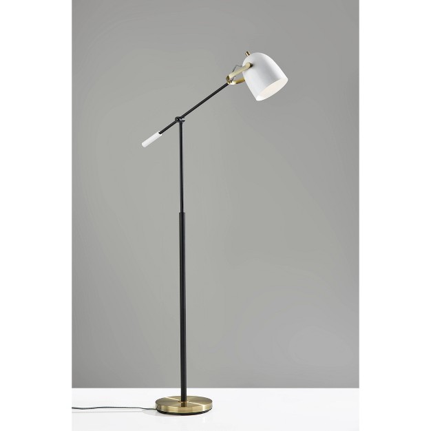 Casey Floor Lamp Black white brass Adesso