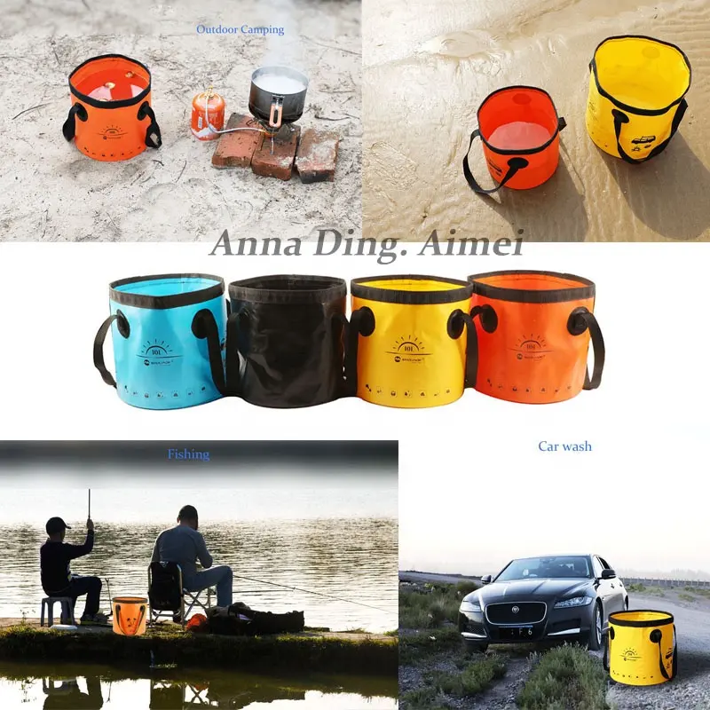 Multifunctional Portable Waterproof Outdoor Boating Fishing Camping Pvc Folding Collapsible Water Bucket