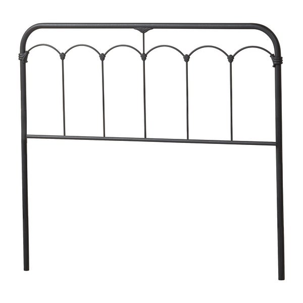 The Gray Barn Charley Black Speckle Metal Headboard with Rails - - 21906868