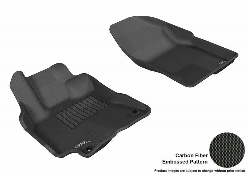 3D MAXpider 2009-2010 Fits Pontiac Vibe 2009-2013 Fits Toyota Corolla 2009-2012 Matrix Kagu 1st Row Black Carbon Fiber Embossed Pattern Floor Mat L1PA00111509