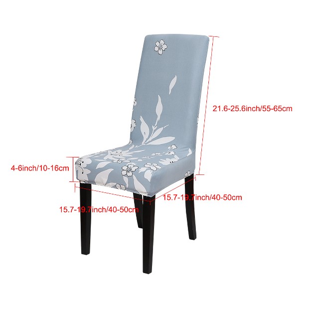 Piccocasa Polyester Spandex Botanical Print Dining Chair Slipcovers Light Steel Blue 1 Pc