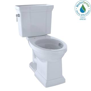 TOTO Promenade II 2-Piece 1.28 GPF Single Flush Elongated ADA Comfort Height Toilet in Cotton White SoftClose Seat Included MS404124CEFG#01