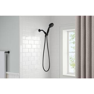 Glacier Bay 6-Spray Patterns with 1.8 GPM 3.6 in. Wall Mount Handheld Shower Head in Matte Black HD58303-3810H