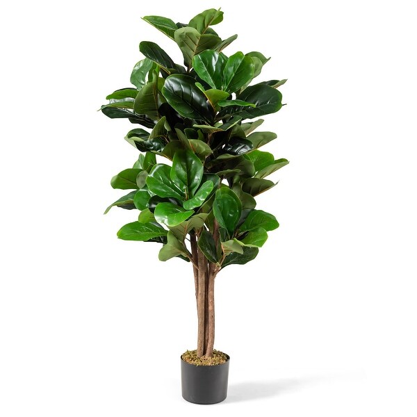 Costway 4ft Artificial Fiddle Leaf Fig Tree Indoor Outdoor Office