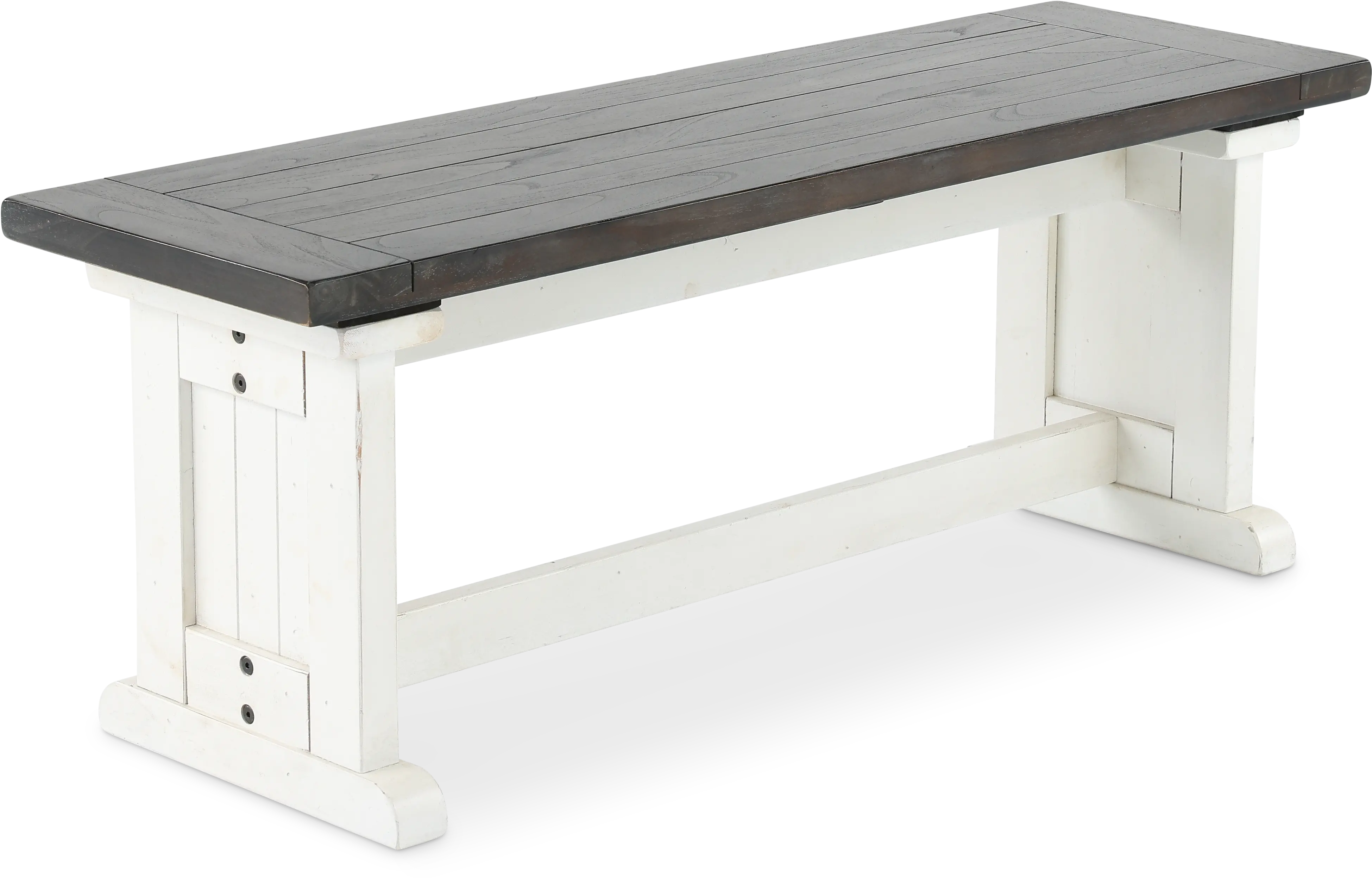 Bourbon County French Country White Two-Tone Dining Bench