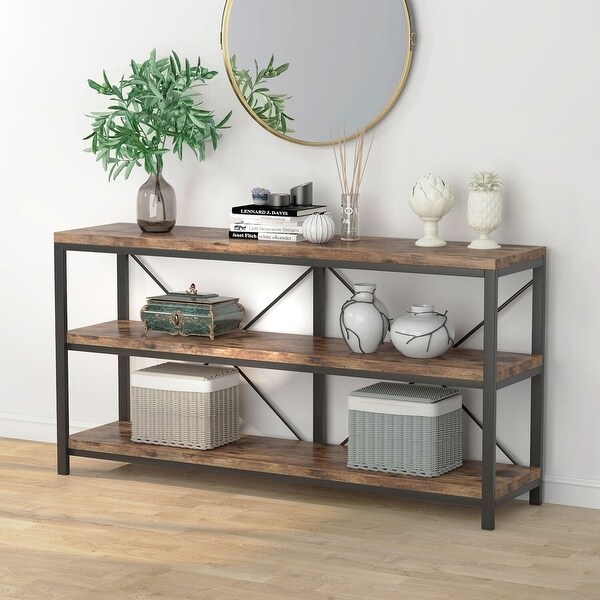 Sofa Console Table， 3 Tiers TV Console Stand， Entryway Table