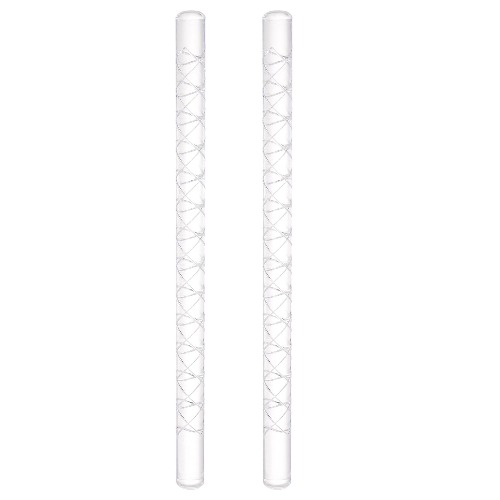 2pcs Acrylic Embossed Rolling Pin 16cm x 1cm Lattice Pattern - Transparent