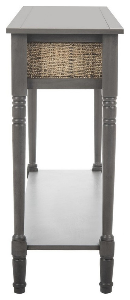 Ronnie Wicker Console Table With Storage Grey   Tropical   Console Tables   by AED Luxury Home Decor  Houzz