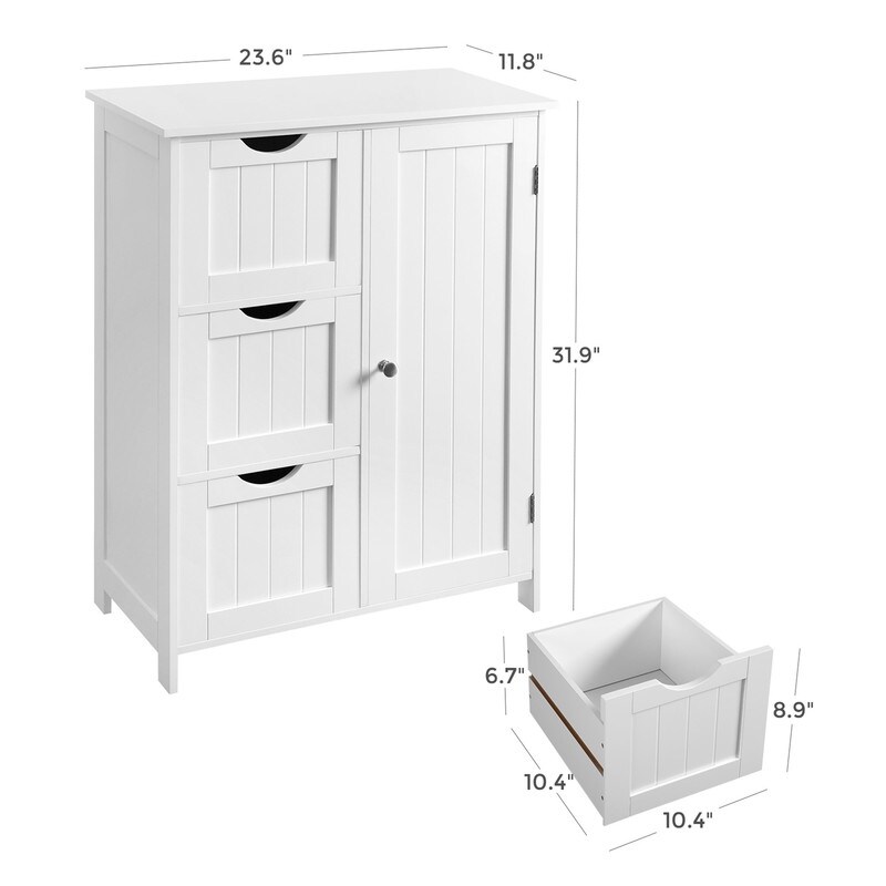 Bathroom floor cabinet with 3 drawers  living room  bedroom  bathroom shelf organizer