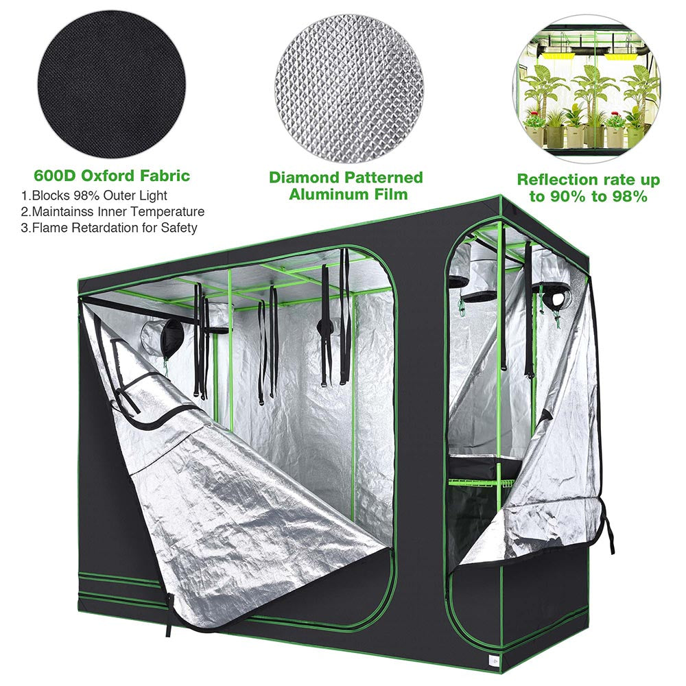 LAGarden 4x8 Grow Tent 2in1 Hydroponic Grow Room 108