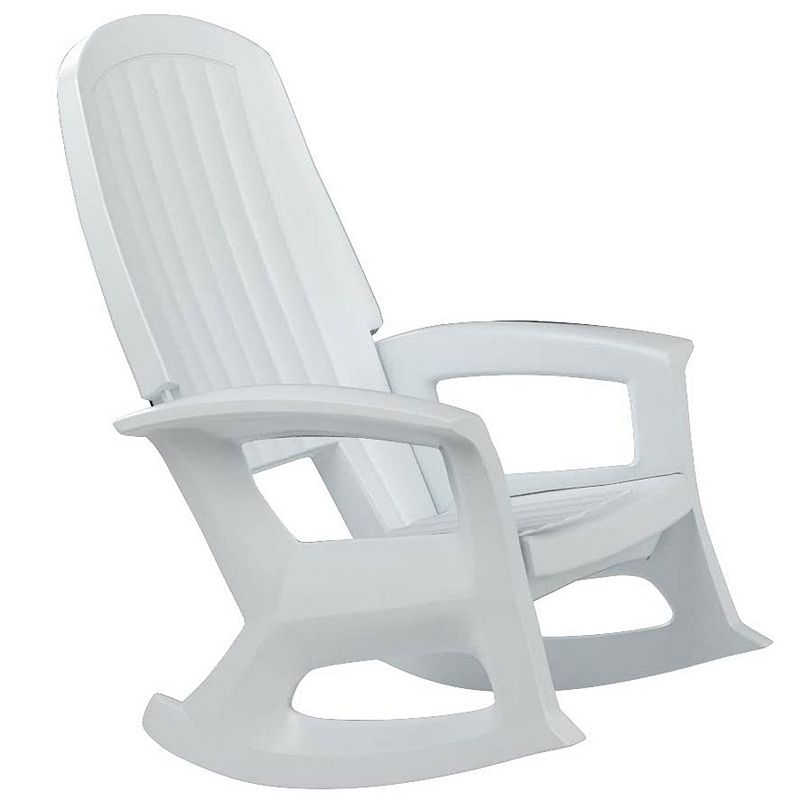 Semco Rockaway Heavy Duty All Weather Outdoor Rocking Chair， White (2 Pack)