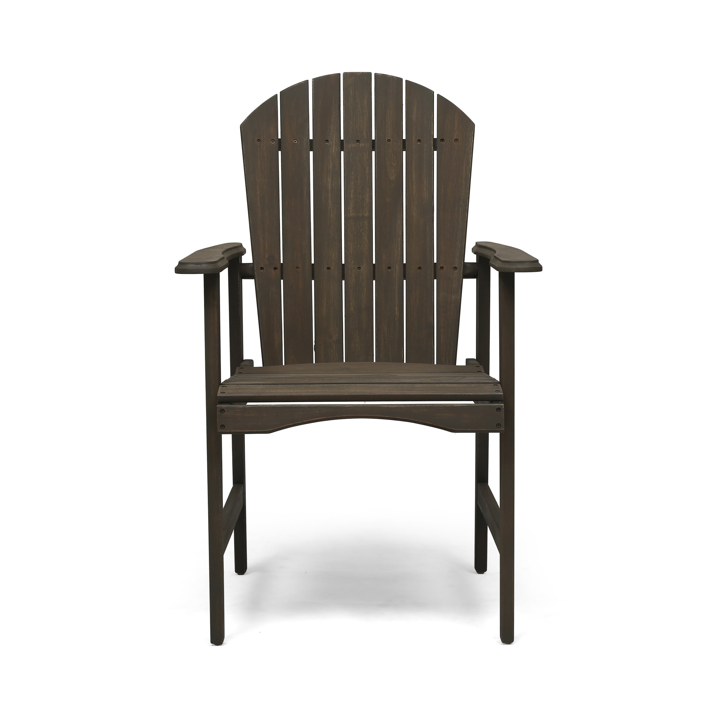 GDF Studio Cartagena Outdoor Acacia Wood Adirondack Dining Chairs, Set of 2, Gray