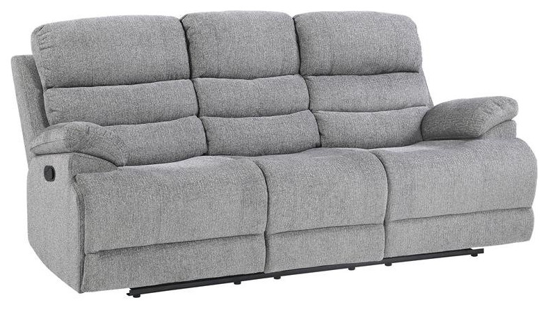 Lexicon Sherbrook Transitional Chenille Double Reclining Sofa in Gray   Transitional   Sofas   by Homesquare  Houzz