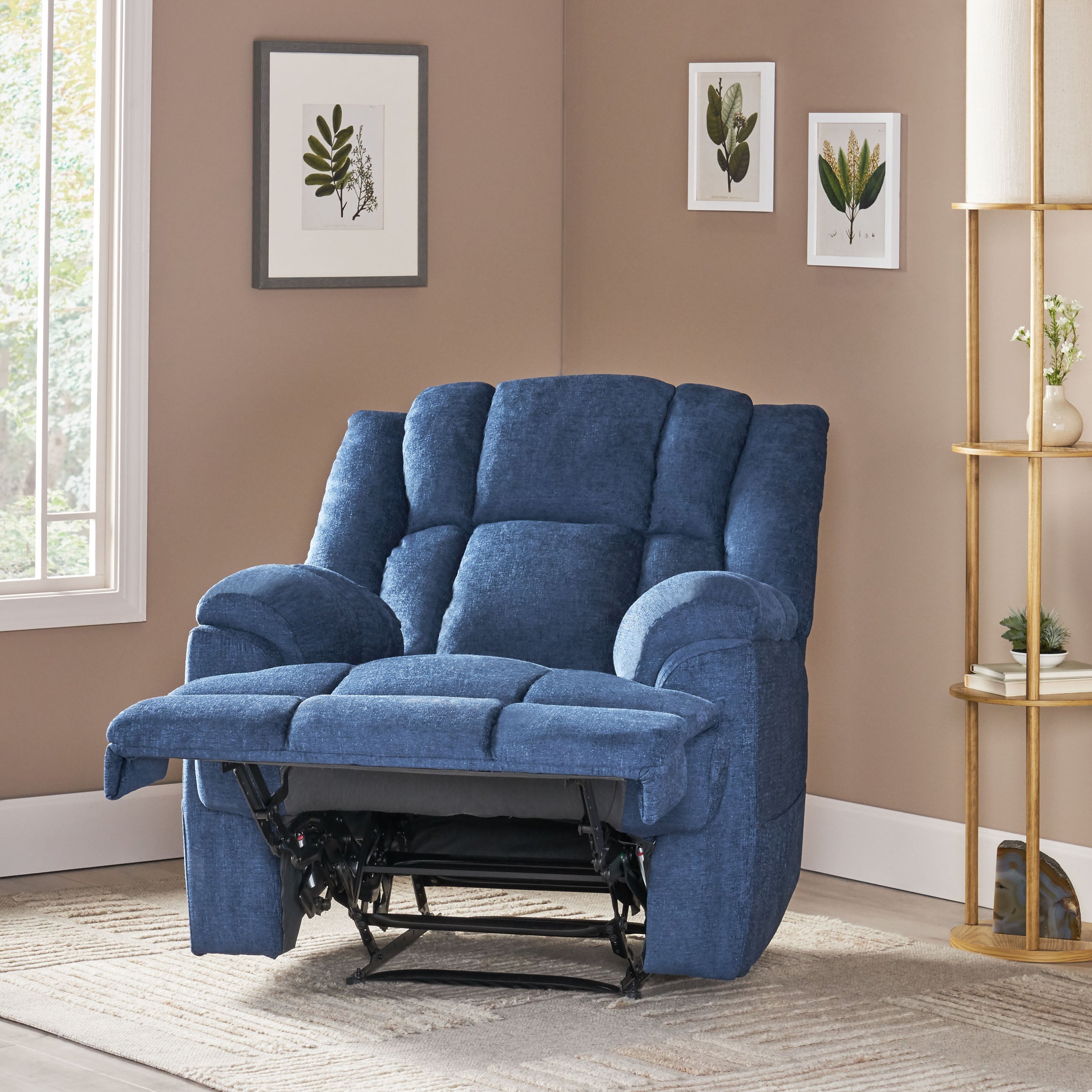 Siloam Contemporary Pillow Tufted Massage Recliner