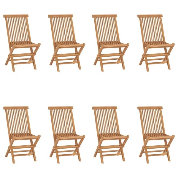 vidaXL Patio Folding Chairs Camping Garden Chair with Backrest Solid Wood Teak