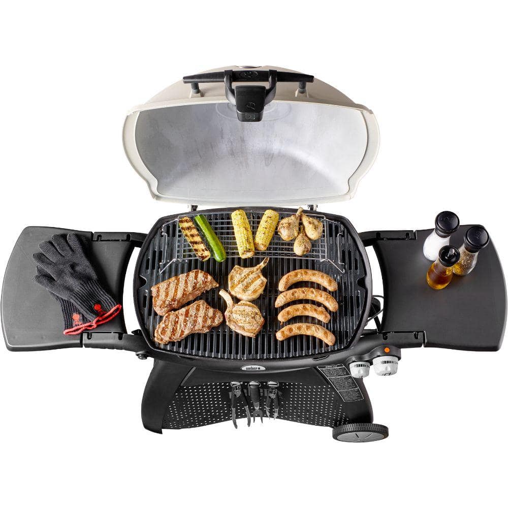 Weber Q 3200 2-Burner Natural Gas Grill in Titanium with Built-In Thermometer 57067001