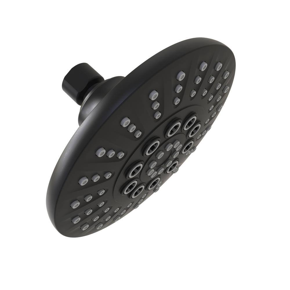 KEENEY 3 Spray Patterns Belanger 2-Spray 6 in. Wall Mount Dual Shower Head with Low Flow in Matte Black SYM022MB