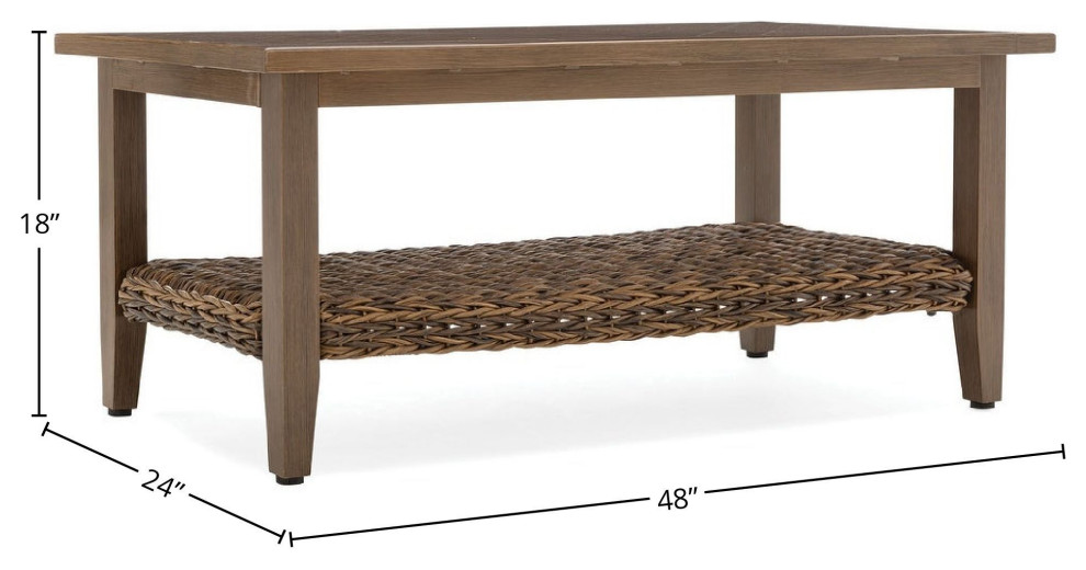 Cayman 24 quotx 48 quotCoffee Table  Heritage Brown   Tropical   Outdoor Coffee Tables   by Winston Furniture Company of Alabama  LLC  Houzz