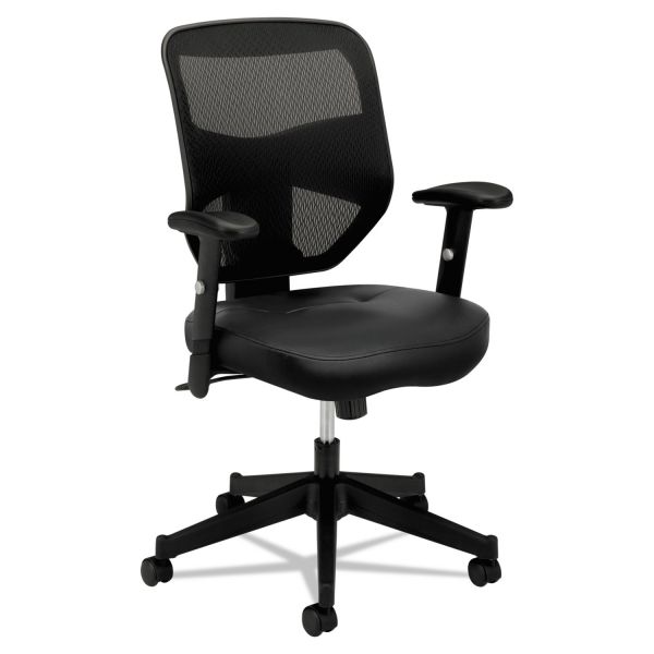 HON VL531 Mesh High-Back Task Chair with Adjustable Arms， Supports Up to 250 lb， 18