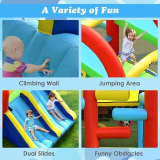 Costway Inflatable Bounce House Kids Bouncy Jumping Castle with Dual Slides and 480-Watt Blower NP10370US