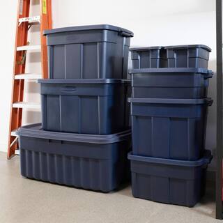 Rubbermaid 18 gal. Stackable Storage Container Dark Indigo Metallic (12-Pack) 2 x RMRT180051-6pack