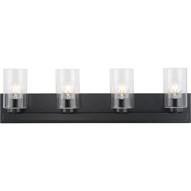 Progress Lighting Goodwin 29.25-in 4-Light Matte Black Modern/Contemporary Vanity Light (P300389-31M)