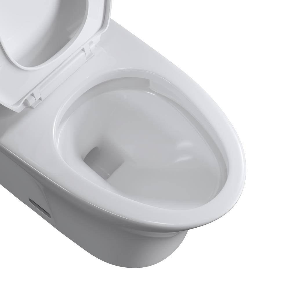 tunuo 1-Piece 1.11.6 GPF Dual Flush Elongated Toilet in White Seat Included SF-YBS-125