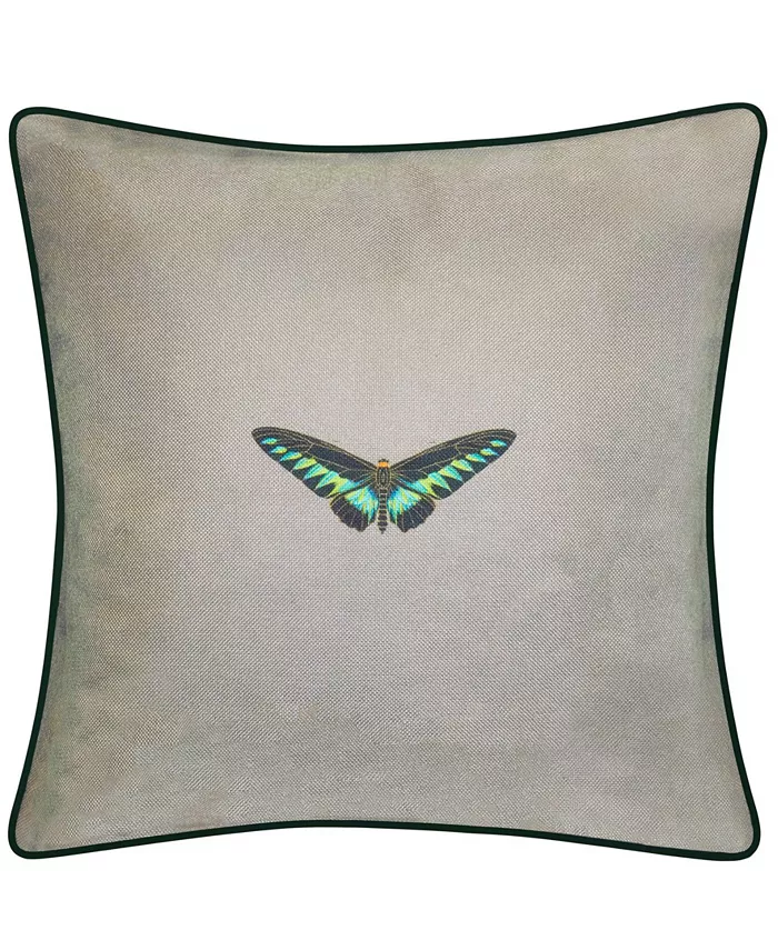 Edie@Home NYBG Papillion Embroidered Decorative Pillow， 20