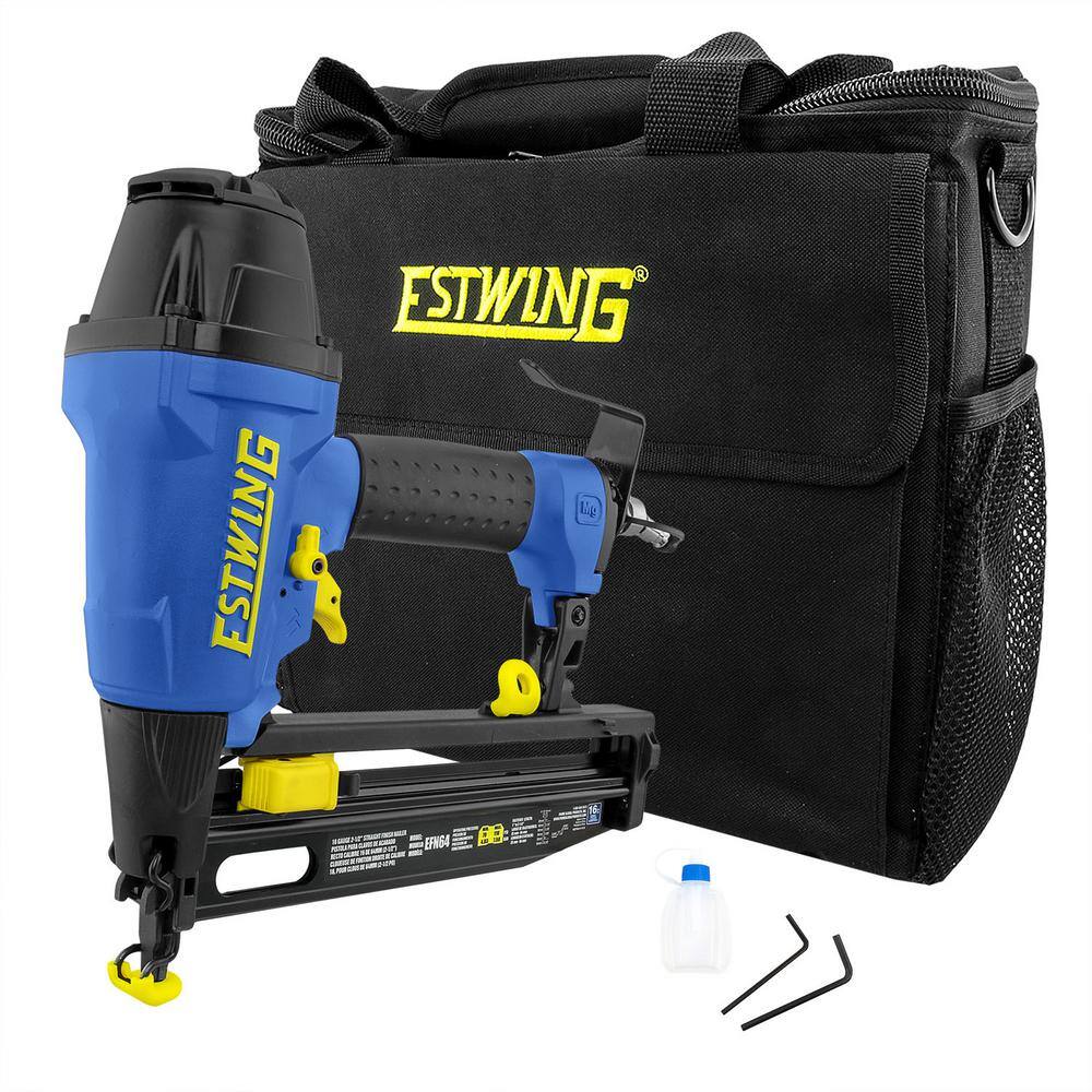 Estwing Pneumatic 2-12 in. 16-Gauge Straight Finish Nailer with Canvas Bag EFN64