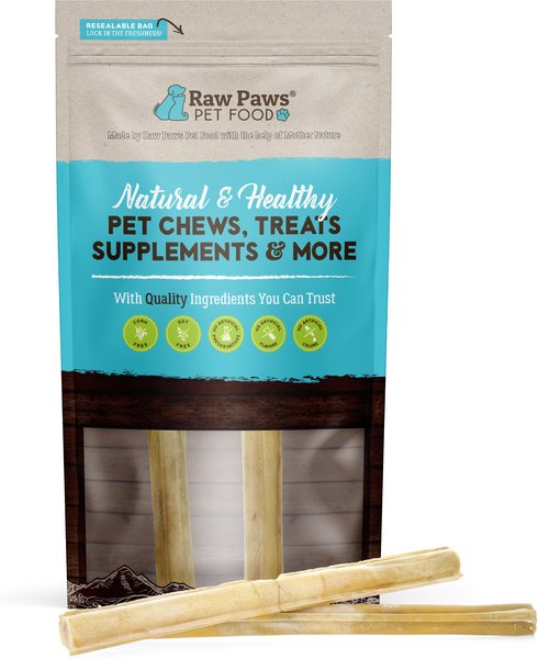 Raw Paws Compressed Rawhide Stick Dog Chews， 10-in