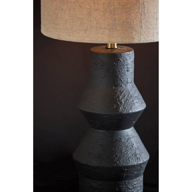 Noelle Table Lamp Textured Ceramic Black Adesso