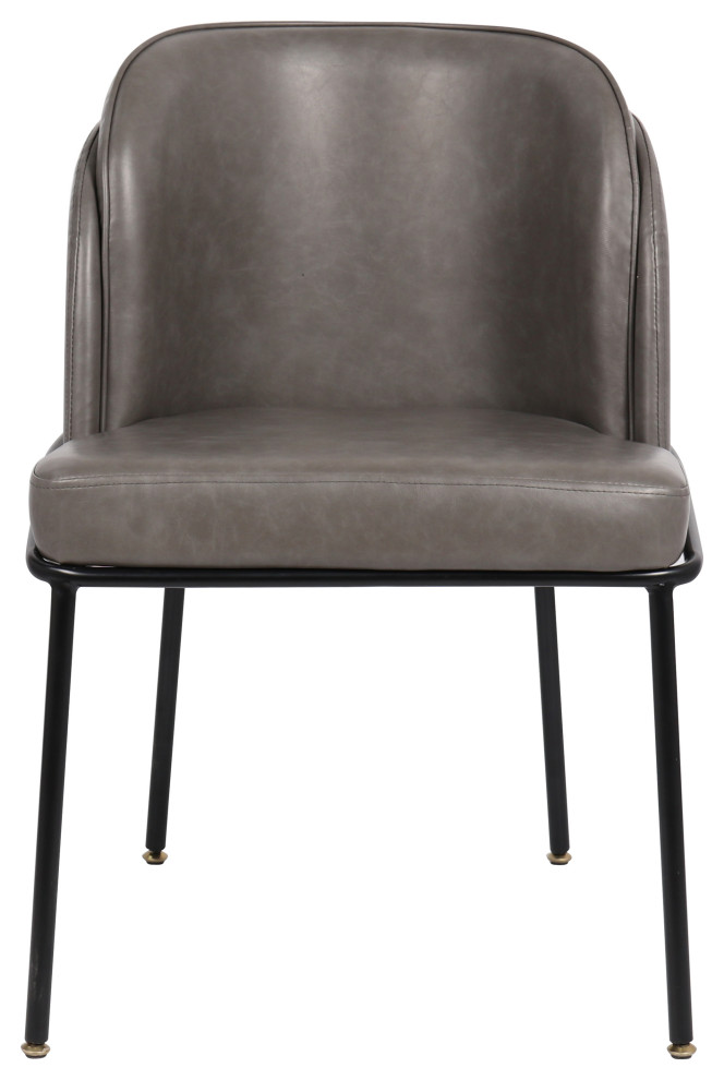 Jagger Faux Leather Upholstered Dining Chair  Set of 2   Midcentury   Dining Chairs   by Meridian Furniture  Houzz