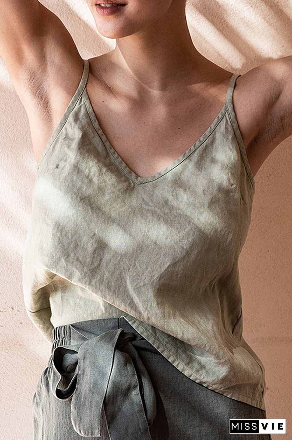 Solid Linen Tank Top