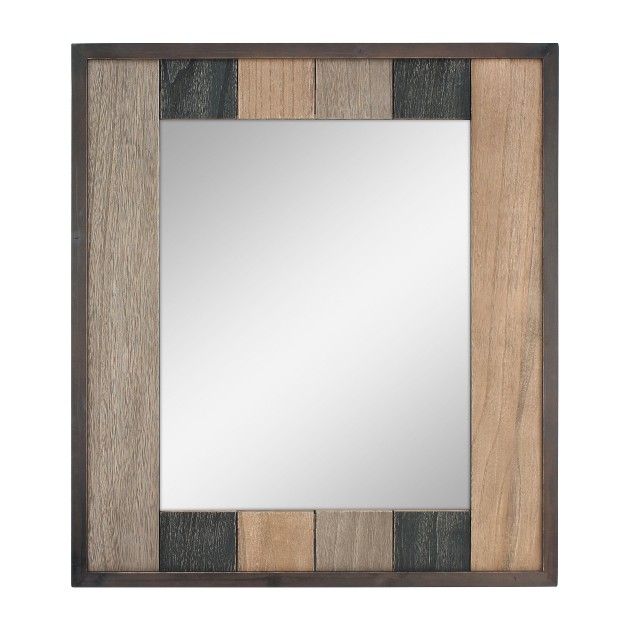 X 24 quot Rectangle Natural Wood Plank Mirror Brown Stonebriar Collection