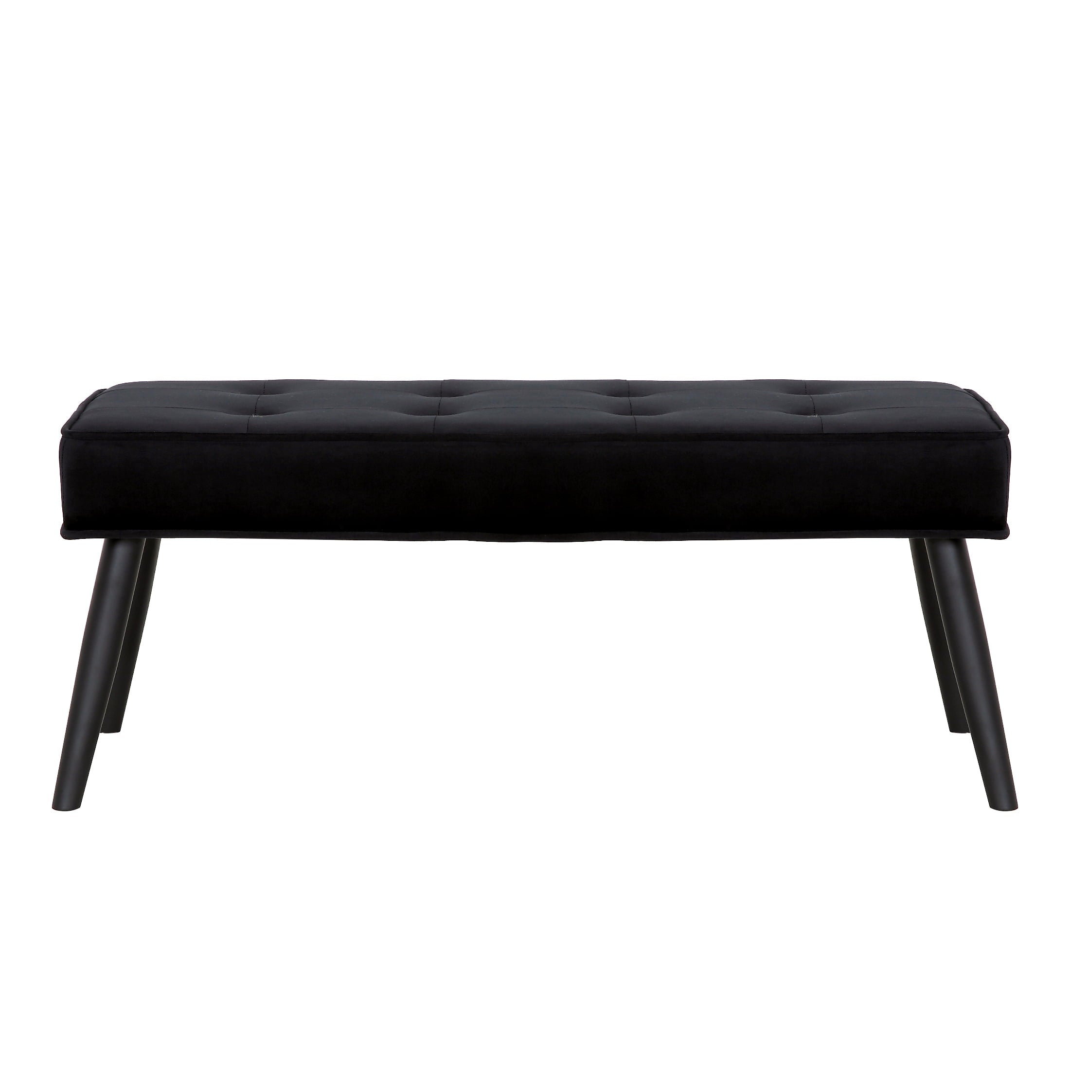 WestinTrends Velvet Tufted Bedroom Bench for Living Room & Entryway Furniture, Black