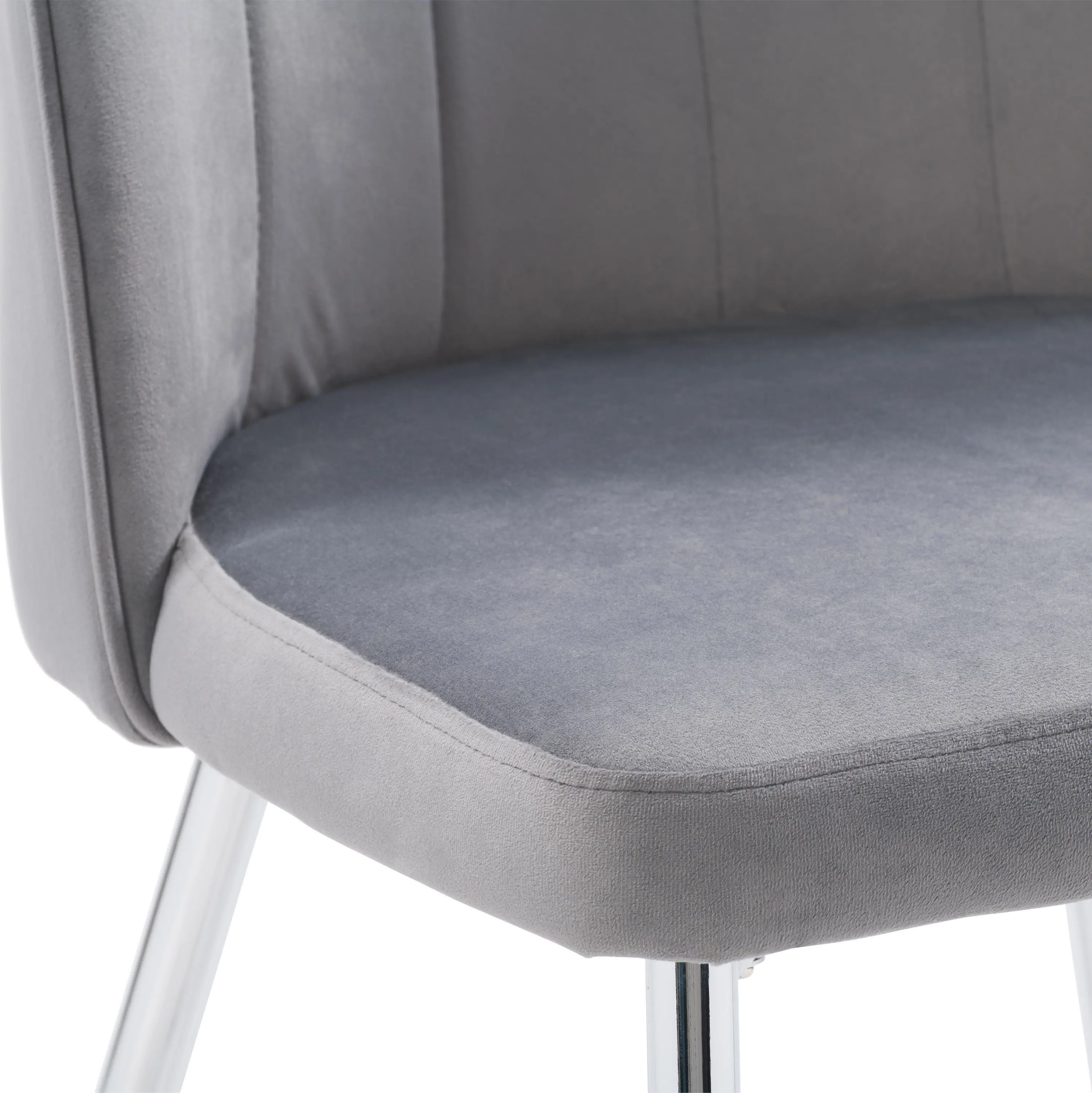 Nash Dark Gray Velvet Tufted Side Chair， Set of 2