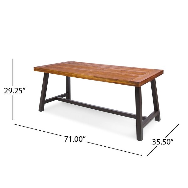 Wooden Dining Table with Metal Legs