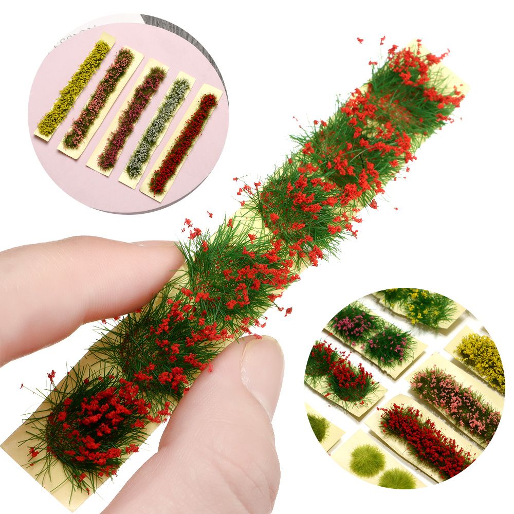 Durable Sand Table DIY Static Scenery Model Grass Tufts Flower Cluster Miniature Garden Decor Landscape Wargame 9