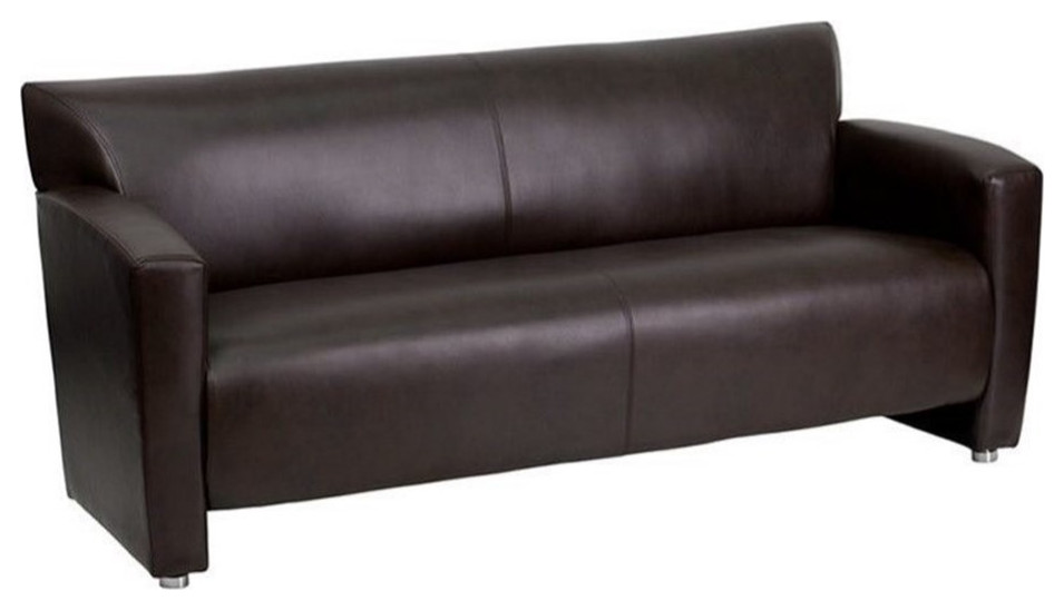 Flash Furniture Hercules Majesty Leather Sofa in Black   Contemporary   Sofas   by Homesquare  Houzz