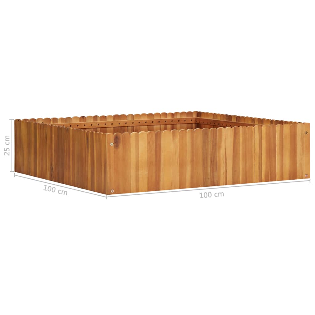 walmeck Garden Raised Bed 39.3"x39.3"x9.8" Solid Acacia Wood