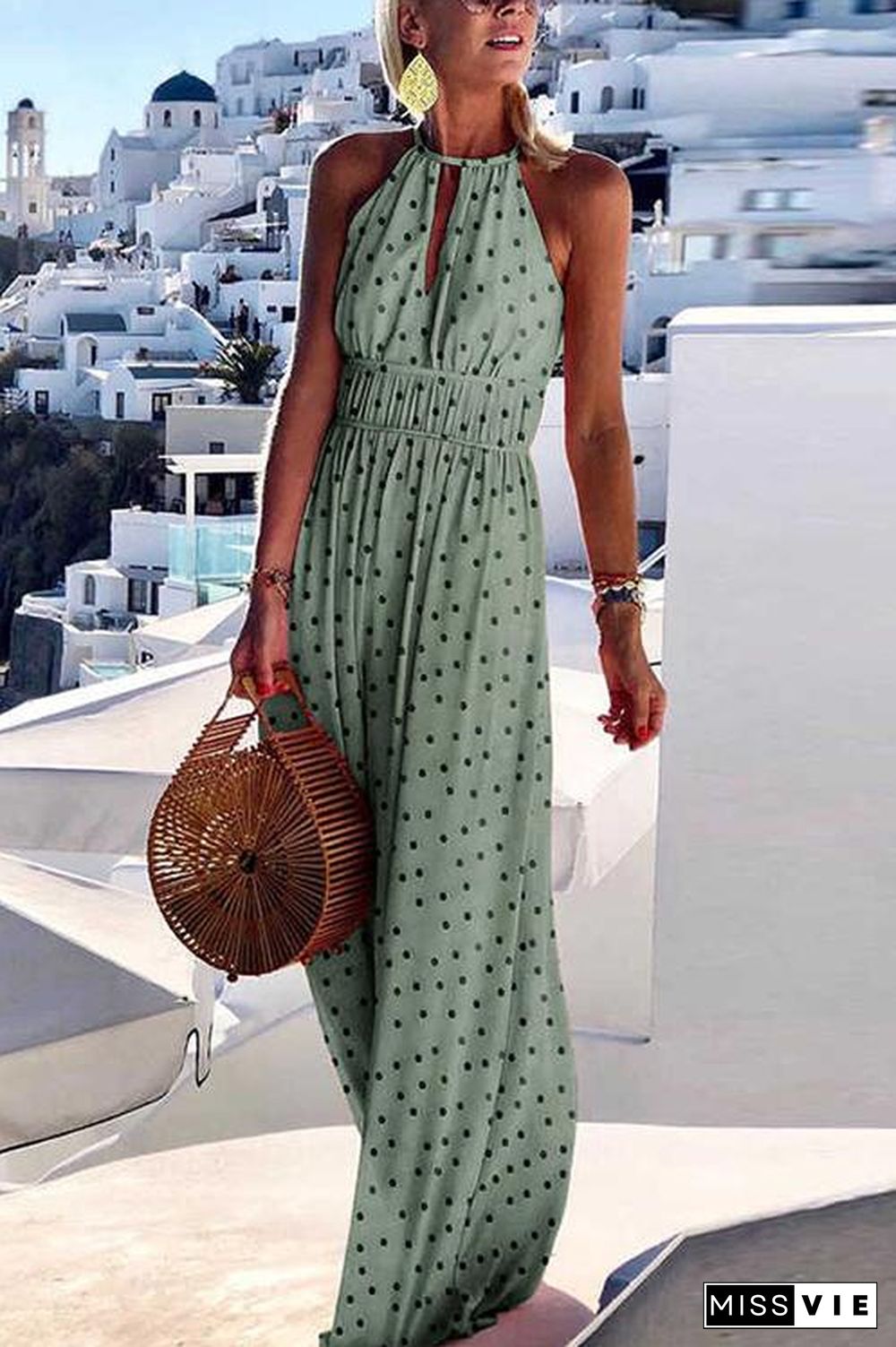 Floral Print Sleeveless Maxi Dress