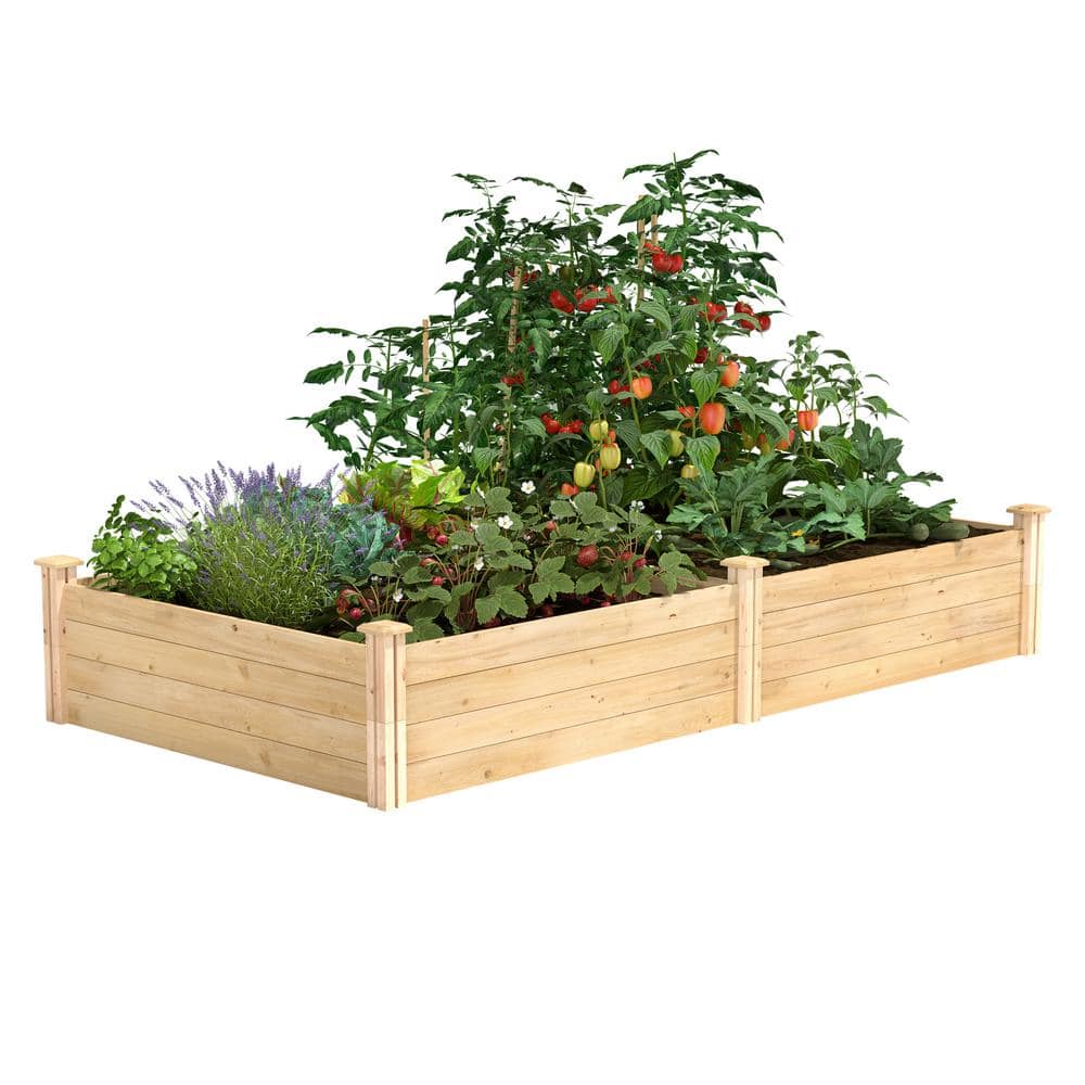 Greenes Fence 4 ft. x 8 ft. x 14 in. Original Cedar Raised Garden Bed RC12S28B