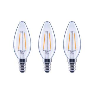 EcoSmart 25-Watt Equivalent B11 Dimmable E12 Candelabra ENERGY STAR Clear Glass LED Vintage Edison Light Bulb Daylight (3-Pack) FG-04066