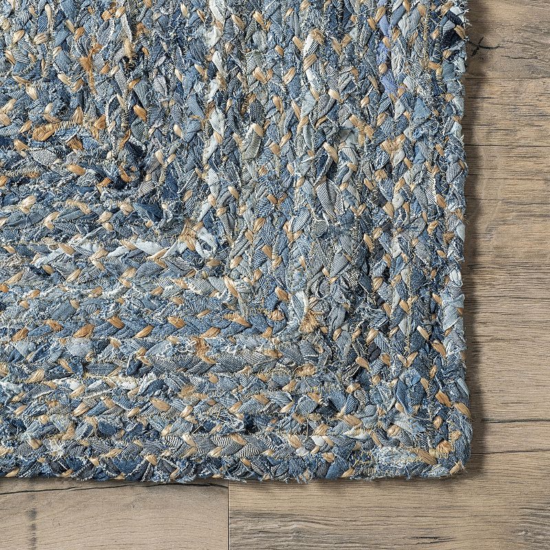 nuLoom Hand Braided Otelia Denim And Jute Area Rug