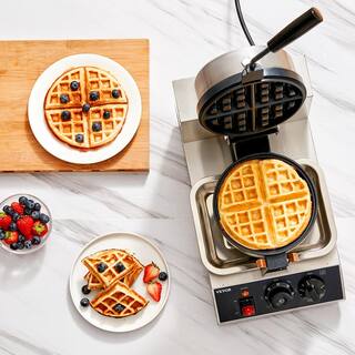 VEVOR Round Waffle Iron Non-Stick Stainless Steel Rotatable Waffle Cone 1300-Watt Commercial Waffle Maker YXHFBJHFBFGZ46VD6V1