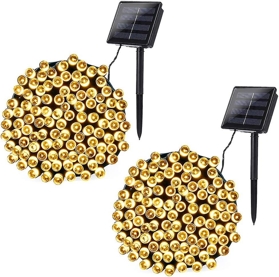 [2 Pack] Solar String Lights Outdoor， 22m 200 Led (warm White)