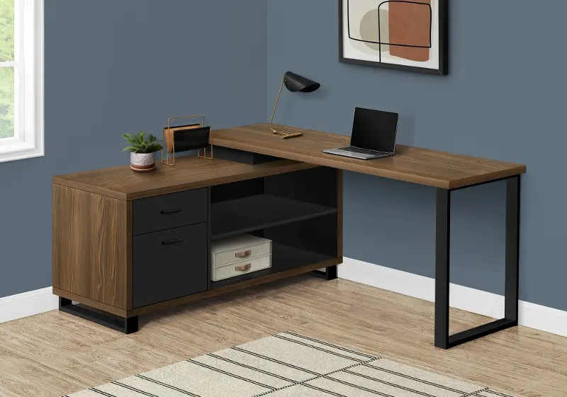 Monarch Dark Brown 72 L Shaped Computer Desk